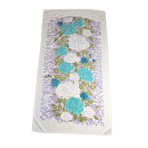 Cannon Vintage 80s Floral Bath Towel Romantic Cottagecore Decor 39.5x22 Flowers